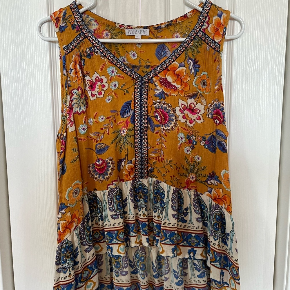 Patrons of Peace multicolored floral tank